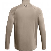 Under Armour Mens Tech 1/2 Zip Long Sleeve - Taupe Dusk / Black - S