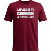 Under Armour Mens Team Issue Wordmark Short Sleeve - Cardinal / Dark Maroon - 2XL