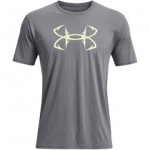 Under Armour Fish Hook Logo T-Shirt - Titan Grey / Sonic Yellow - 3XL