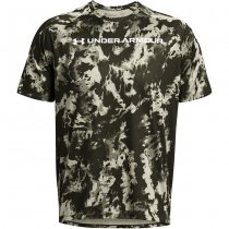 Under Armour Mens Tech ABC Camo Short Sleeve - Marine OD Green / White - S