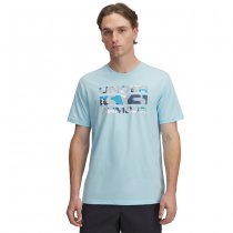 Under Armour Mens Stacked Logo Fill T-Shirt - Stream / Ether Blue - S