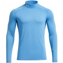 Under Armour Mens ColdGear Fitted Mock - Carolina Blue / White - 2XL