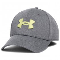 Under Armour Mens Blitzing Low Stretch Fit Cap - Castlerock / Sonic Yellow - M/L