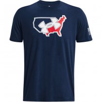 Under Armour Freedom Big Flag Logo Lockup T-Shirt - Academy - 2XL