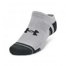 Under Armour Performance Tech 3-Pack No Show Socks - Mod Grey / White / Jet Grey - L