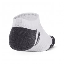 Under Armour Performance Tech 3-Pack No Show Socks - White / White / Jet Grey - M
