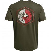 Under Armour Mens Outdoor Cube Short Sleeve - Marine OD Green / Summit White - M