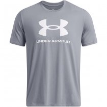 Under Armour Mens Sportstyle Logo Short Sleeve - Steel / White - XL