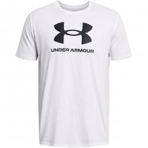 Under Armour Mens Sportstyle Logo Short Sleeve - White / Black - XL