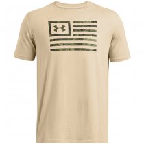 Under Armour Mens Freedom Flag Printed T-Shirt - Desert Sand - L