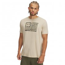 Under Armour Mens Freedom Flag Printed T-Shirt - Desert Sand / Bayou - XL