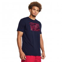 Under Armour Mens Freedom Flag Printed T-Shirt - Navy Blue - S