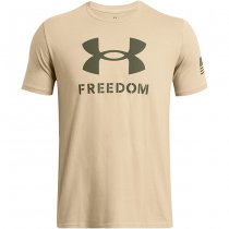 Under Armour Mens Freedom Logo T-Shirt - Desert Sand / Marine OD Green - S