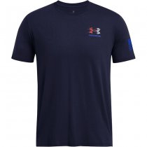 Under Armour Mens Freedom Spine T-Shirt - Navy Blue - S