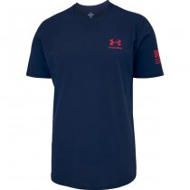 Under Armour Mens Freedom Flag Gradient T-Shirt - Midnight Navy / Red - XL