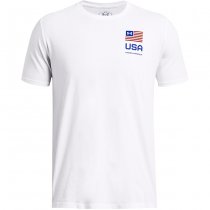 Under Armour Mens Freedom Amp Chest T-Shirt - White / Blue - XL