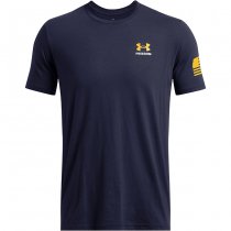 Under Armour Mens Freedom By Sea T-Shirt - Navy Blue / Steeltown Gold - 3XL