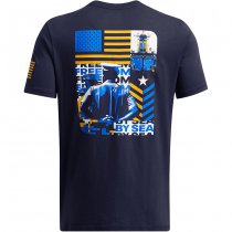 Under Armour Mens Freedom By Sea T-Shirt - Navy Blue / Steeltown Gold - M