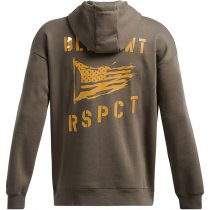 Under Armour Mens Project Rock Icon Fleece Veterans Day Hoodie - Turtle / Golden Yellow - L