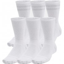 Under Armour Essential Unisex 6-Pack Crew Socks - White / White / Halo Grey - L