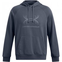 Under Armour Mens Rival Fleece Antler Hoodie - Downpour Grey / Gravel - 3XL