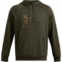 Under Armour Mens Rival Fleece Antler Hoodie - Marine OD Green - XL