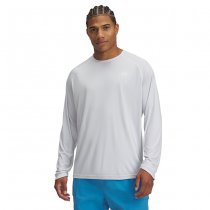 Under Armour Mens Fish Elite Long Sleeve - White / Halo Grey - L