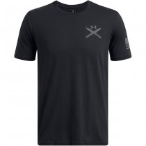 Under Armour Mens Freedom Spine T-Shirt - Black / Titan Grey - L