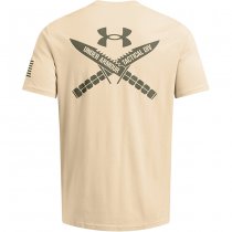 Under Armour Mens Freedom Spine T-Shirt - Desert Sand / Olive - 3XL