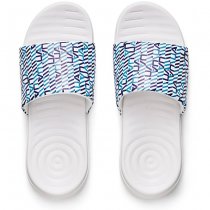 Under Armour Ansa Graphic Slides - White / Blue - 9