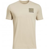 Under Armour Mens Freedom Left Chest T-Shirt - Desert Sand / Olive - XL