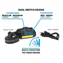 Nightstick USB 4510B Multi-Flood Headlamp - Black