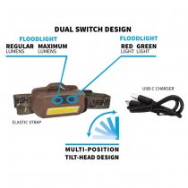 Nightstick USB 4510F Multi-Flood Headlamp - Dark Earth